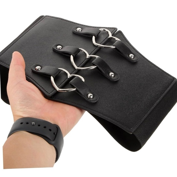 Women Vintage Corset Belt Wide Elastic Waist Heart Shape Accessory - Picture 3 of 8